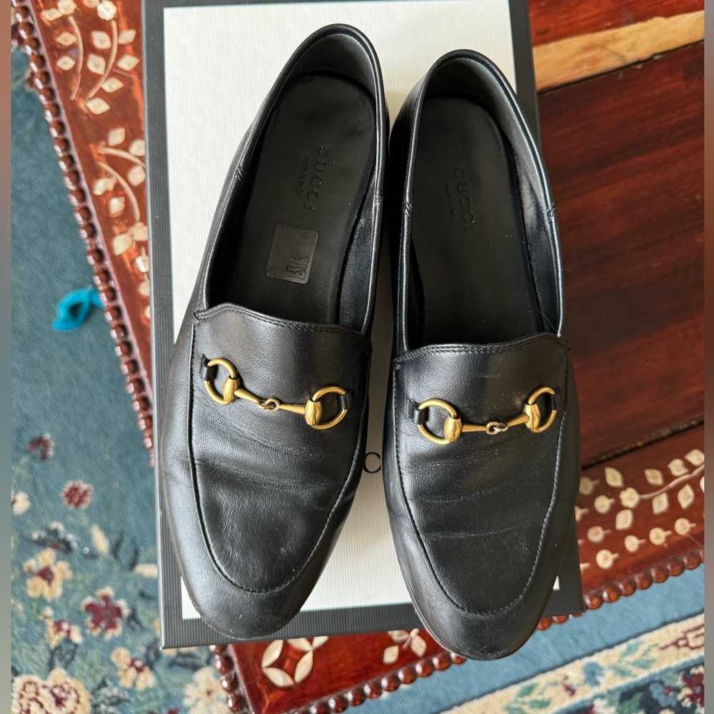 Gucci Brixton Leather Horsebit Loafers